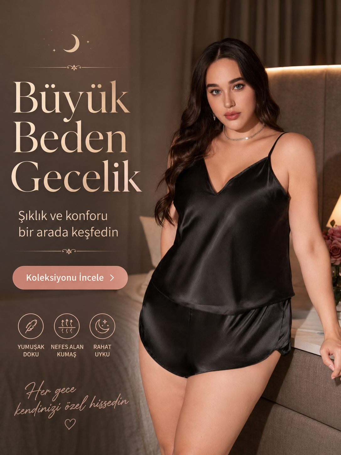 Büyük Beden Kadın Gecelik