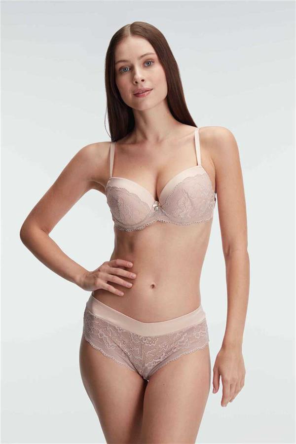Arias Closet Destekli Balenli Kaplı Dantel Detaylı Sütyen Slip İç Çamaşırı Takımı - Görsel 1