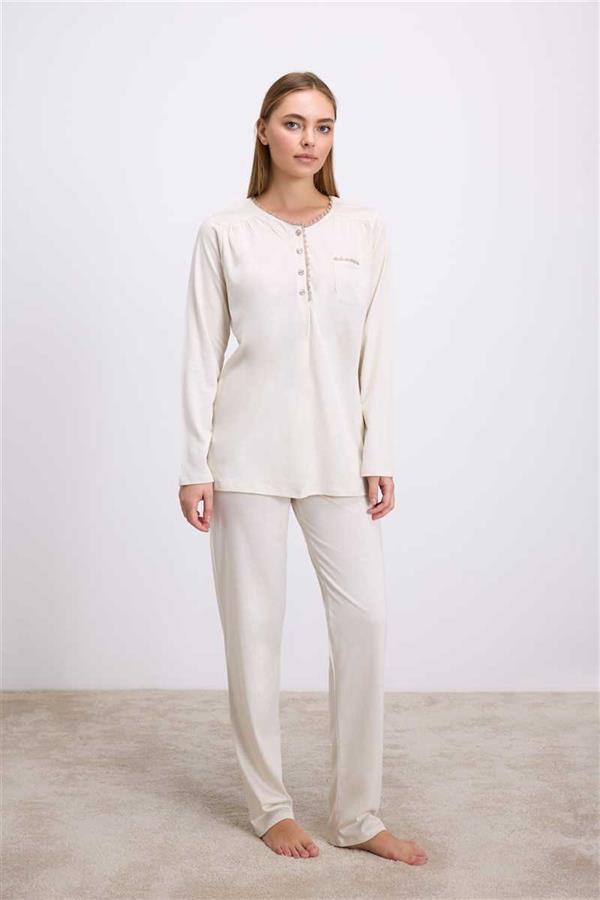 Arias Closet Uzun Kollu T-Shirt ve Pantolon Pijama Takım - Görsel 1