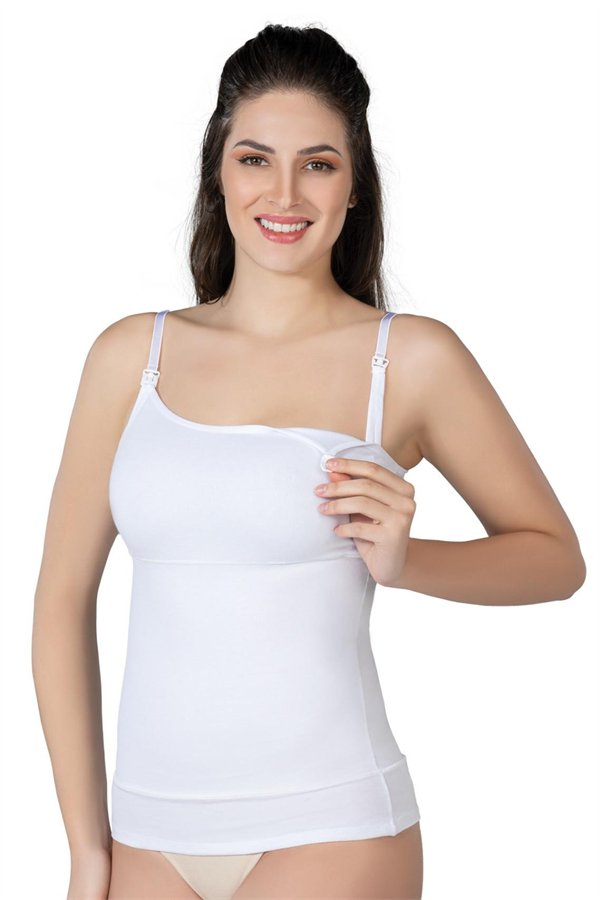 Arias Closet Beyaz MI Emay 1402 Modal Cotton Emzirme Atlet Korse - Görsel 2