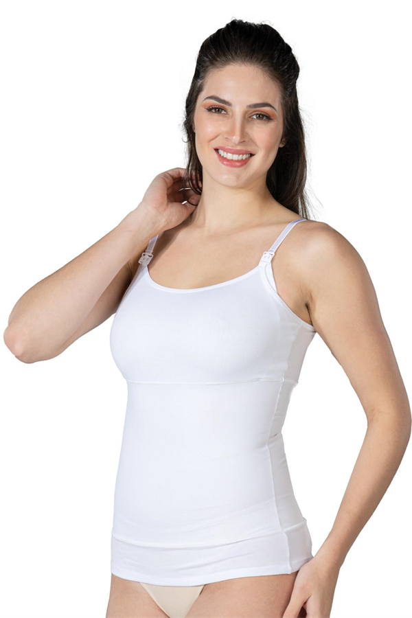 Arias Closet Beyaz MI Emay 1402 Modal Cotton Emzirme Atlet Korse - Görsel 1