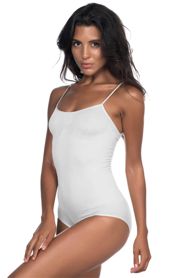 Arias Closet Beyaz MI Emay 1923 Soft İp Askılı Çıtçıtlı Body - Görsel 2