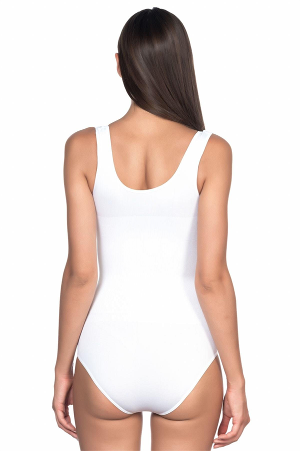 Arias Closet Beyaz MI Emay 1924 Soft Kalın Askıllı Çıtçıtlı Body - Görsel 3