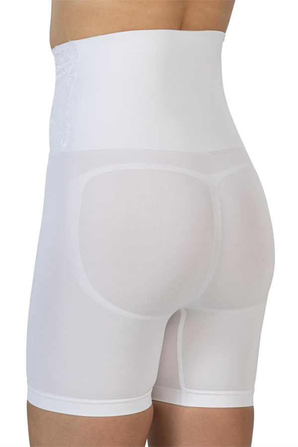 Arias Closet Beyaz MI Emay 2091 Önü Dantelli Yüksek Bel Boxer Korse - Görsel 2