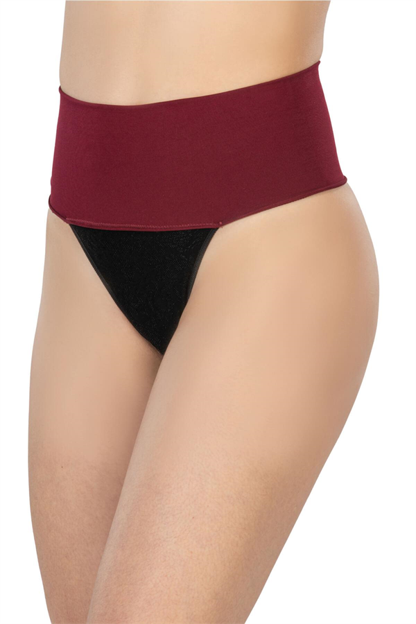 Arias Closet Bordo MI 2048 Seamless Çift Renk String Korse - Görsel 1