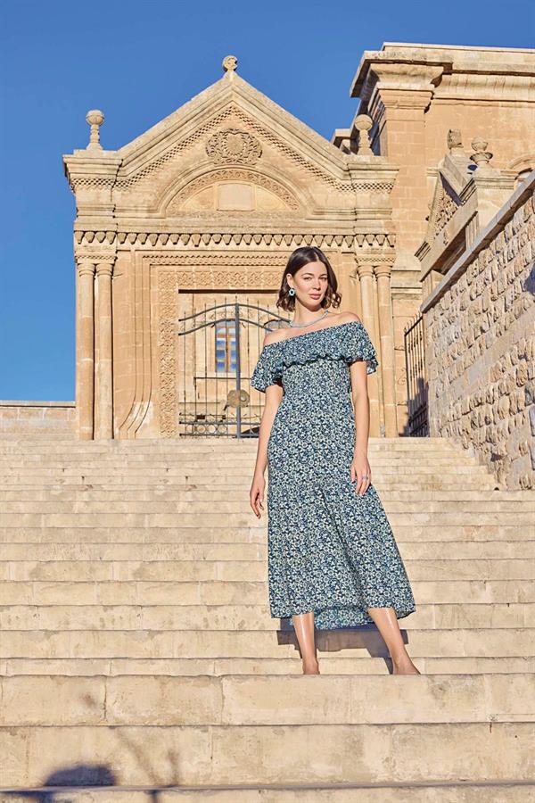 Arias Closet Çiçek Desenli Elbise - Görsel 4