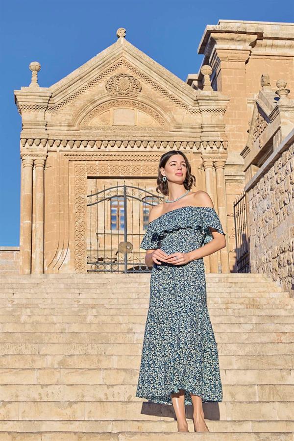 Arias Closet Çiçek Desenli Elbise - Görsel 1