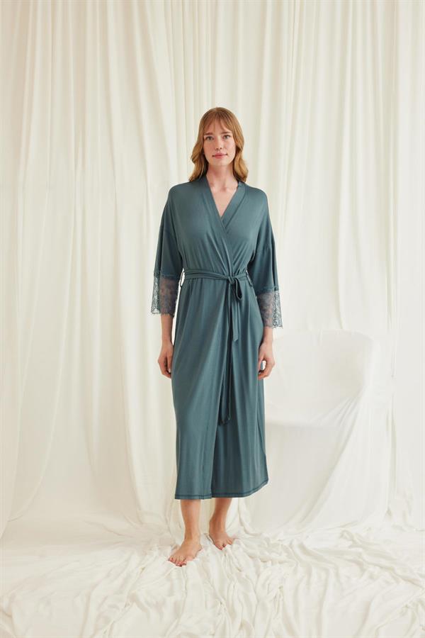 Arias Closet Dantelli ve Kuşaklı Sabahlık - Görsel 1