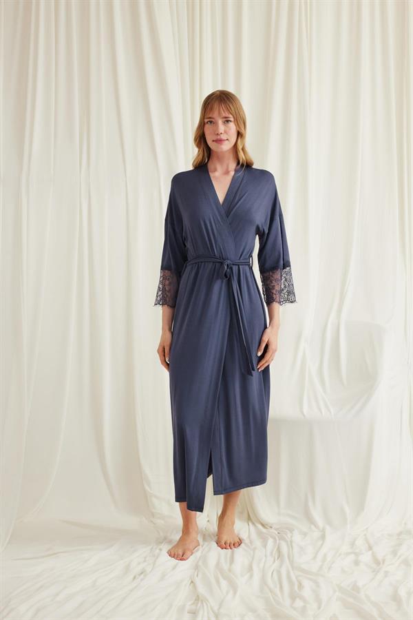 Arias Closet Dantelli ve Kuşaklı Sabahlık - Görsel 1