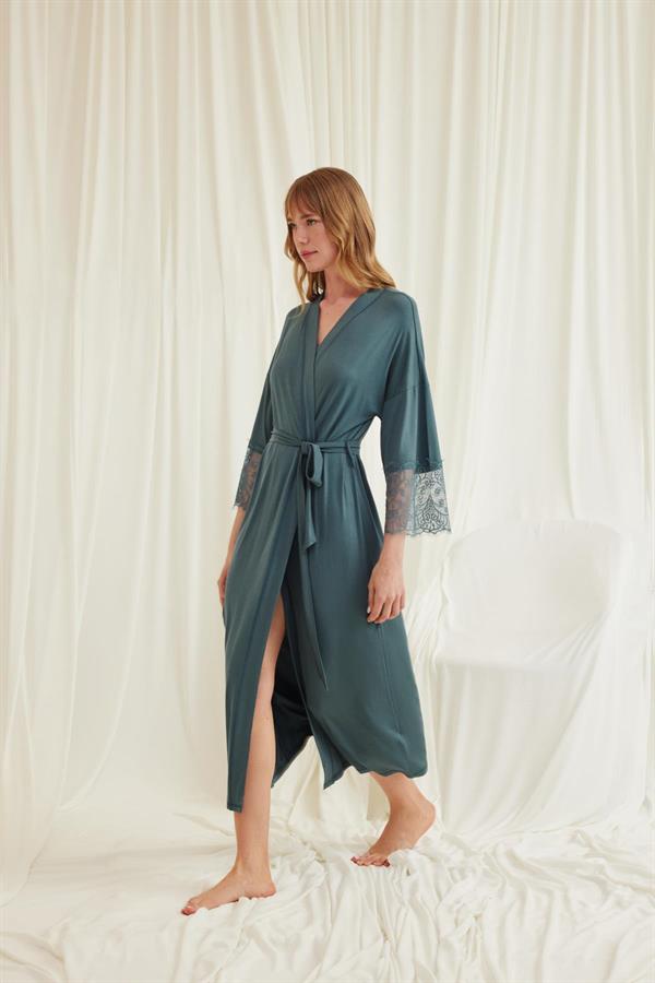 Arias Closet Dantelli ve Kuşaklı Sabahlık - Görsel 4