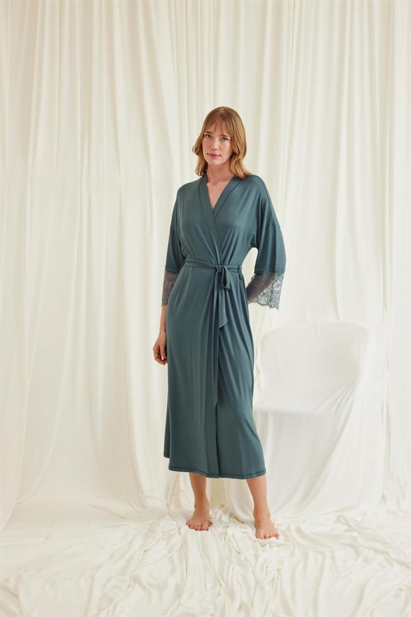 Arias Closet Dantelli ve Kuşaklı Sabahlık - Görsel 2