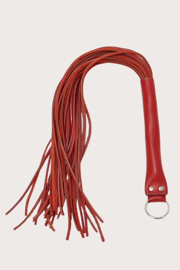 Arias Closet Deri Fantezi Harness Kırmızı Kırbaç - Görsel 2
