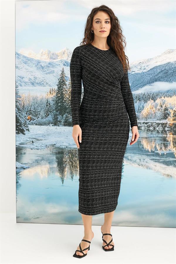 Arias Closet Desenli Uzun Kollu Elbise - Görsel 2