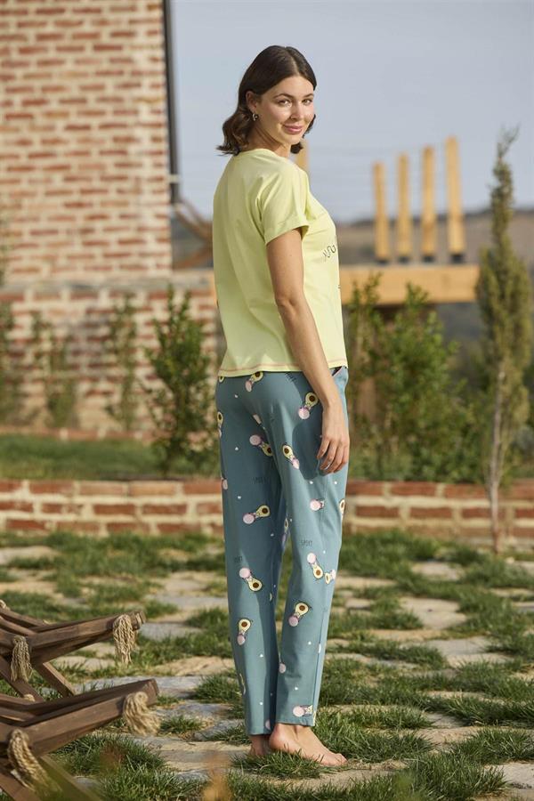 Arias Closet Desenli ve Baskılı "Yoga Sport" Pijama Takımı - Görsel 5