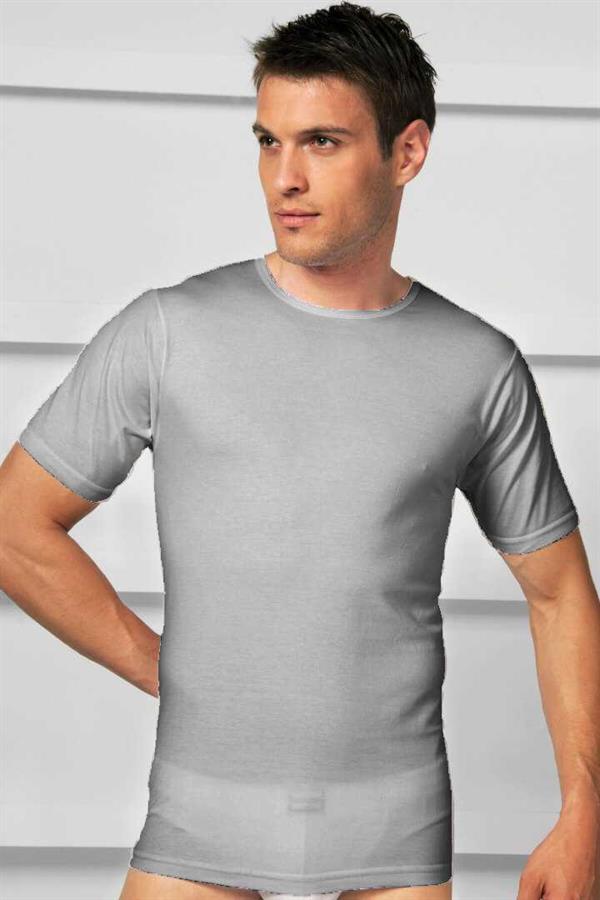 Arias Closet Erkek Pamuklu Kısa Kol Geniş Yaka Klasik Fanila T-Shirt - Görsel 1