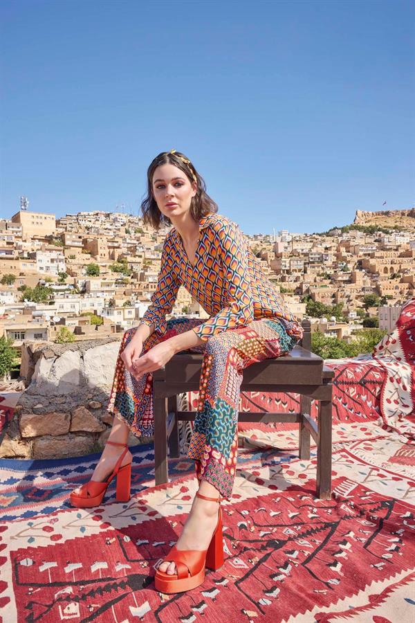 Arias Closet Etnik Desenli Saten Alt Üst Takım - Görsel 8