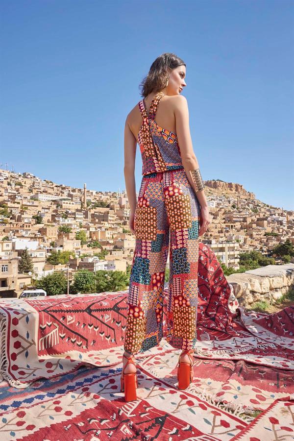 Arias Closet Etnik Desenli Saten Tulum - Görsel 2