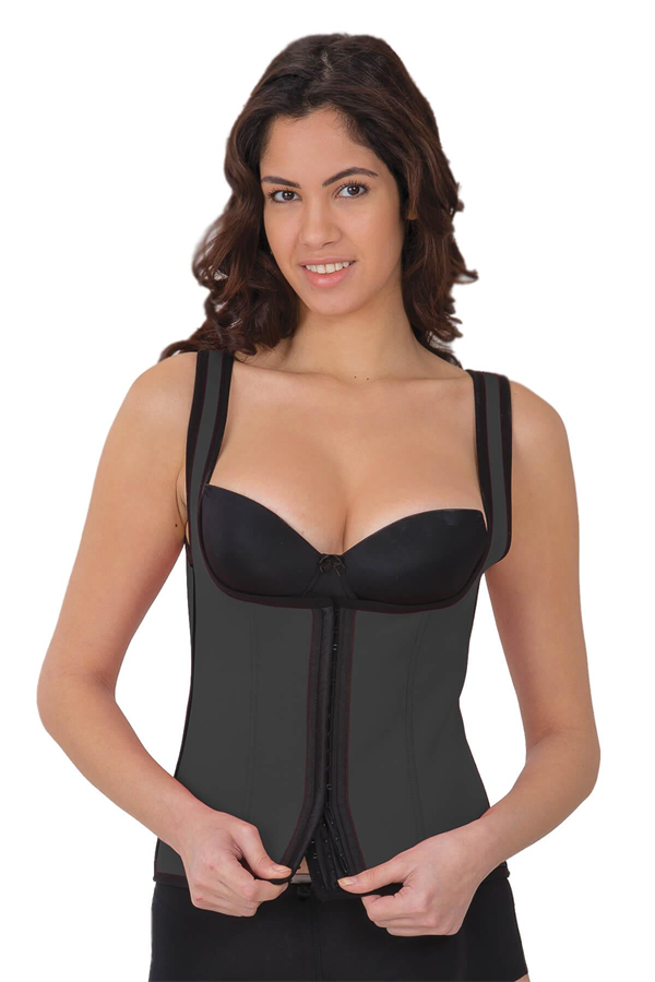 Arias Closet Gri MI 9173 Terletici Agraflı Göğsü Açık Atlet Korse - Görsel 1