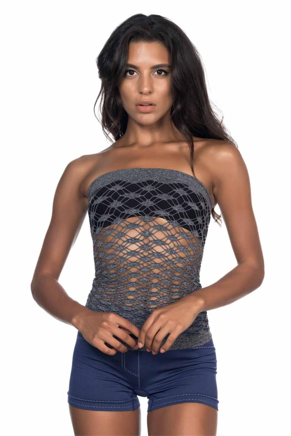Arias Closet Gri MI Emay 5034 Fantazi Büstiyer Atlet Korse - Görsel 2