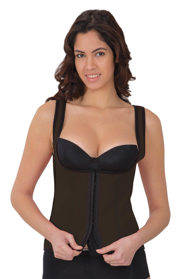 Arias Closet Kahverengi MI 9173 Terletici Agraflı Göğsü Açık Atlet Korse - Görsel 1