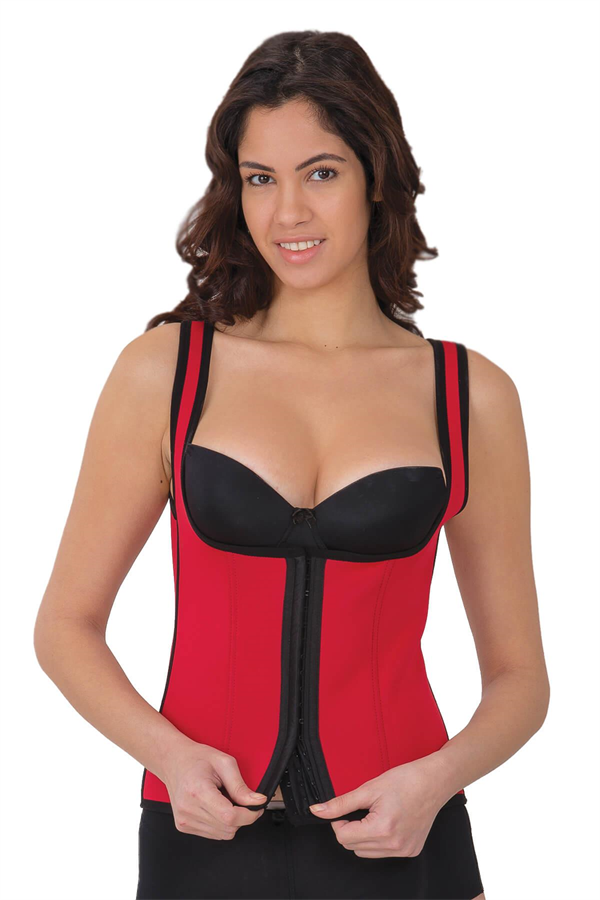 Arias Closet Kırmızı MI 9173 Terletici Agraflı Göğsü Açık Atlet Korse - Görsel 1