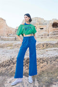 Arias Closet Kısa Kollu "Never Give Up" 3'lü Crop Eşofman Takımı - Görsel 1