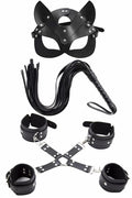 Arias Closet Maske Kırbaç Bileklik 5 Li Harness Deri Set - Görsel 1
