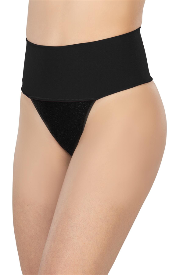 Arias Closet Siyah MI 2048 Seamless Çift Renk String Korse - Görsel 1