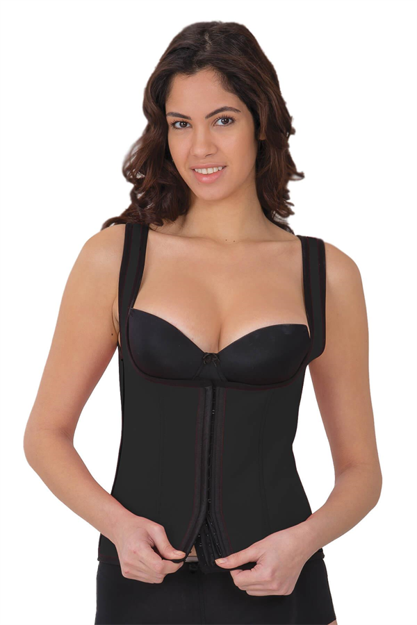 Arias Closet Siyah MI 9173 Terletici Agraflı Göğsü Açık Atlet Korse - Görsel 1