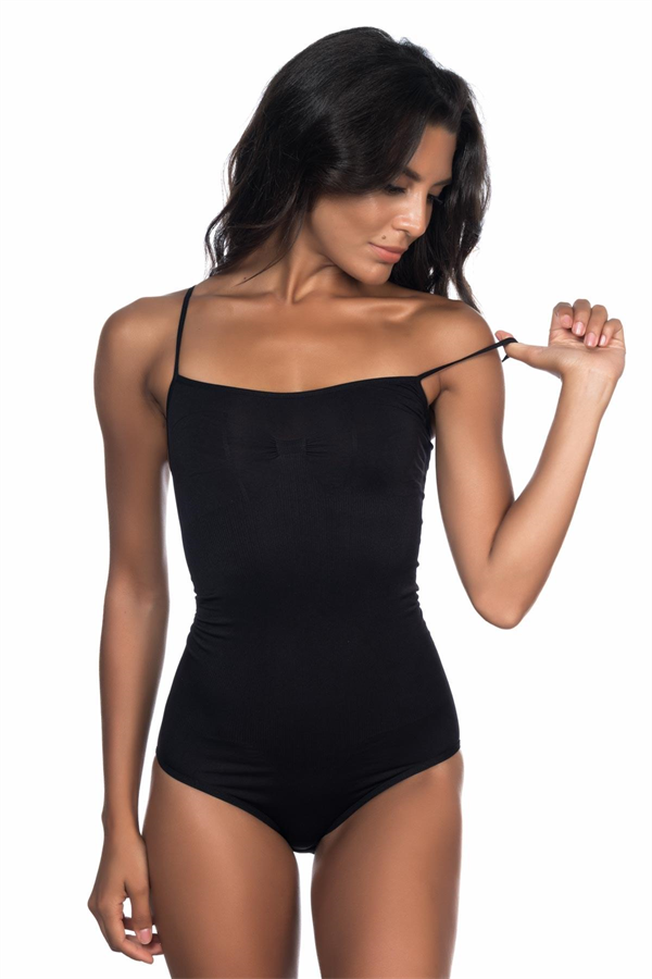 Arias Closet Siyah MI Emay 1923 Soft İp Askılı Çıtçıtlı Body - Görsel 1