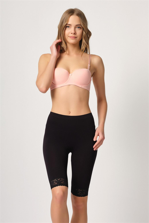 Arias Closet Siyah MI Emay 3004 Soft Uzun Paça Dantel Boxer - Görsel 1