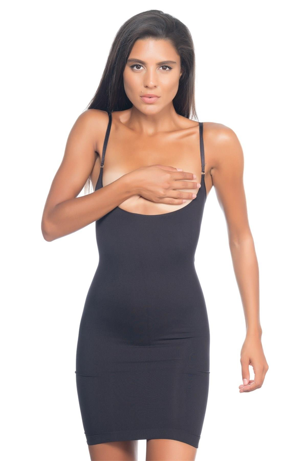Arias Closet Siyah MI Emay 5060 Göğsü Açık Elbise Korse - Görsel 1