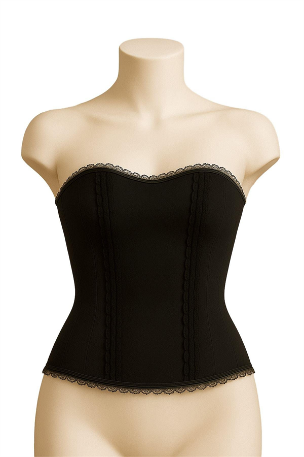 Arias Closet Siyah MI Emay 9155 Fırfırlı Terletici Büstiyer - Görsel 1