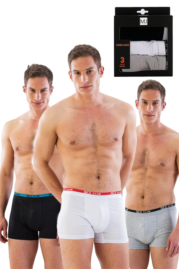 Arias Closet MI Emay 6900 3'lü Erkek Boxer - Görsel 1
