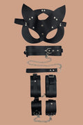 Aria's Closet Siyah 4'lü Maske ,Tasma,Kelepce Harness Set - Görsel 1
