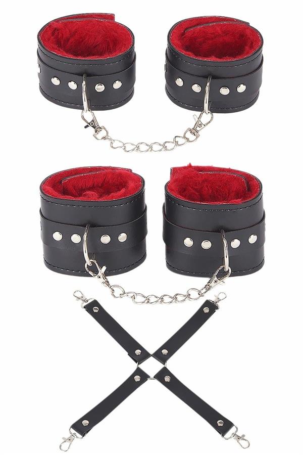Arias Closet Siyah Kırmızı Harness Fantezi Aksesuar Set - Görsel 2