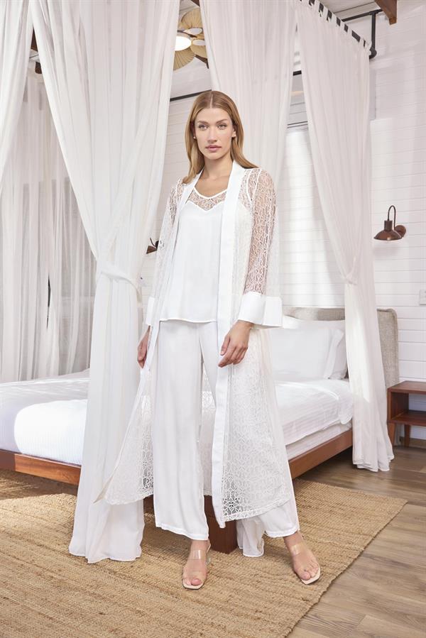 Arias Closet Uzun Kollu Dantelli ve Kuşaklı Sabahlık - Görsel 11