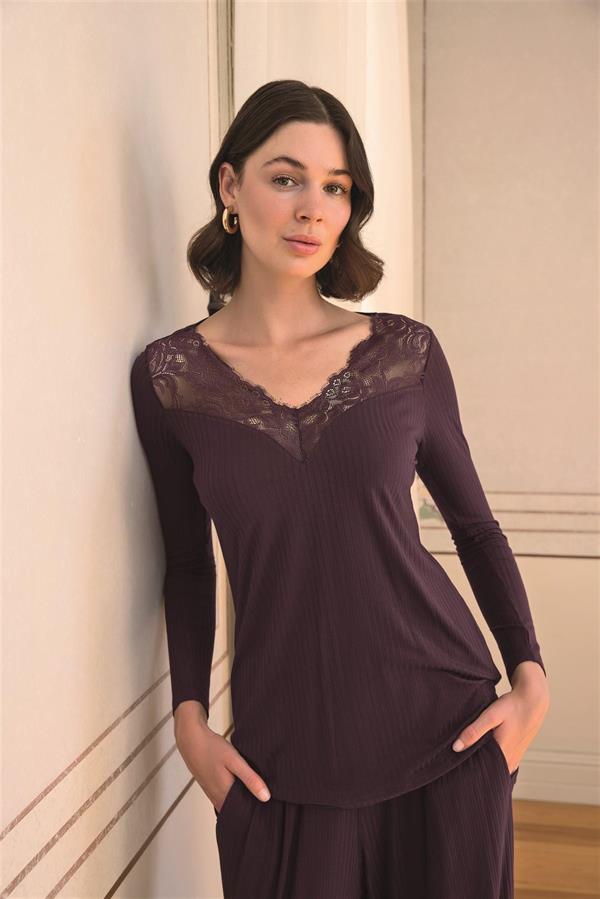 Arias Closet Uzun Kollu ve Dantelli Pijama Takımı - Görsel 6