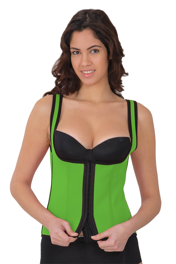 Arias Closet Yeşil MI 9173 Terletici Agraflı Göğsü Açık Atlet Korse - Görsel 1