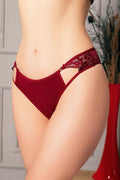 Arias Closet Bordo Bel Kısmı Dantelli Külot - Görsel 1