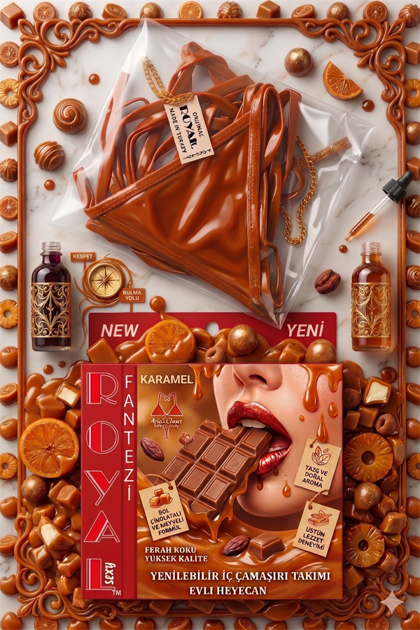 Arias Closet Fantezi Tüketilebilen Yenilebilir Karamel Aromalı İç Çamaşırı Takımı - Görsel 1