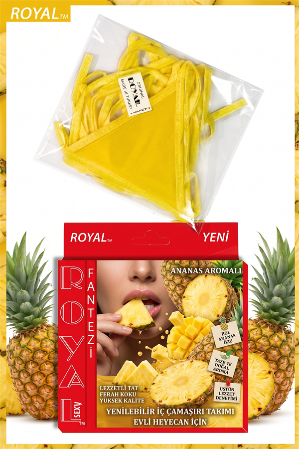 Arias Closet Fantezi Tüketilebilen Yenilebilir Ananas Aromalı İç Çamaşırı Takımı - Görsel 1