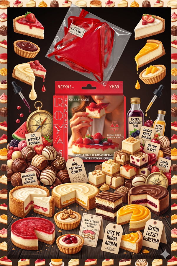 Arias Closet Fantezi Tüketilebilen Yenilebilir Cheesecake Aromalı İç Çamaşırı Takımı - Görsel 1