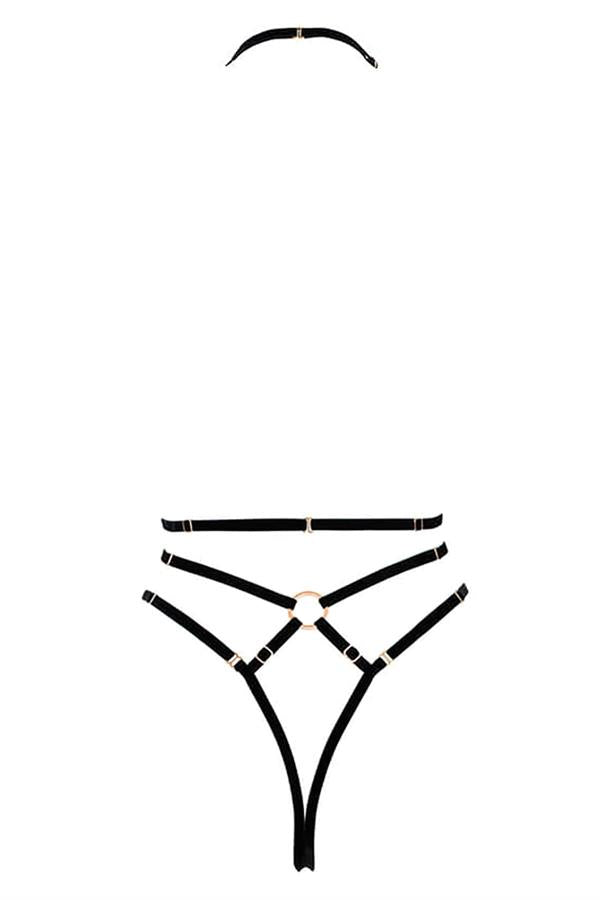 Arias Closet Göğüs Detaylı Fantezi Siyah Harness - Görsel 2