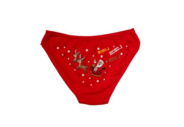 Arias Closet Kırmızı Yılbaşı Desenli Hoo Hoo Hoo Pamuklu Külot - Görsel 1