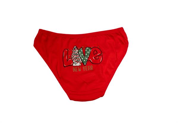Arias Closet Kırmızı Yılbaşı Desenli Love New Year Pamuklu Külot - Görsel 1