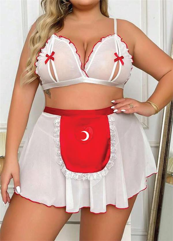 Arias Closet Özel Tasarım Büyük Beden Fantezi Hemşire Kostümü - Görsel 5