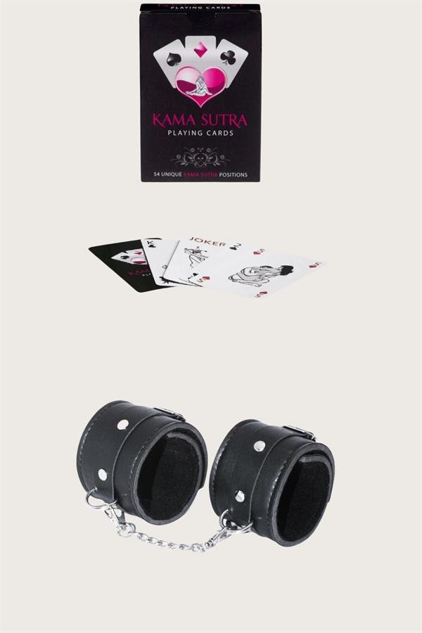 Arias Closet Sexy Görselli Oyun Kartı Kama Sutra Siyah Kelepçe Set - Görsel 3