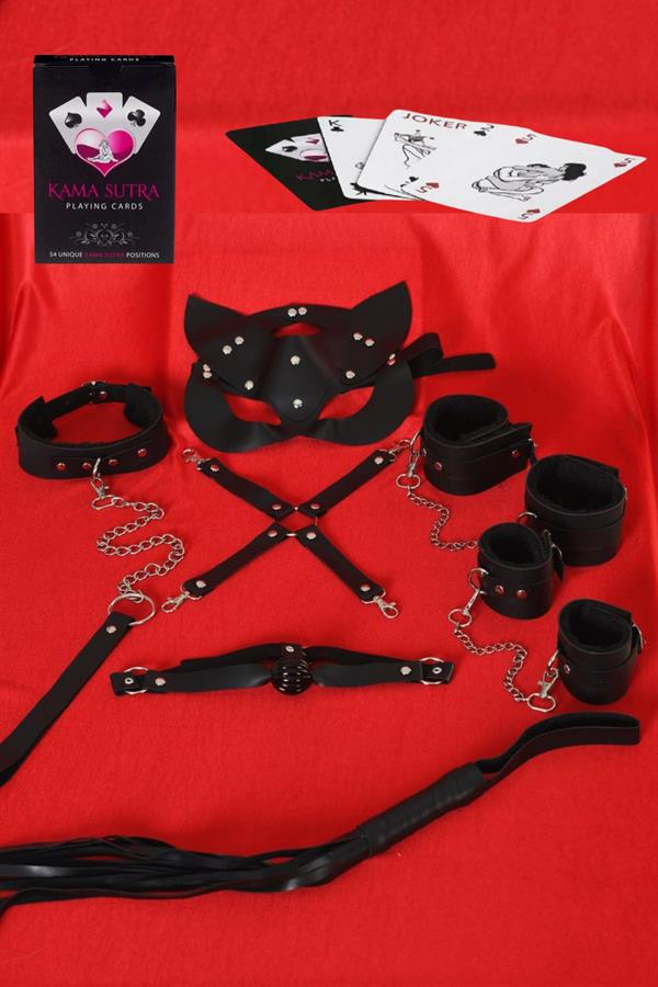 Arias Closet Sexy Görselli Oyun Kartı Kama Sutra 7'li Harness Set - Görsel 1