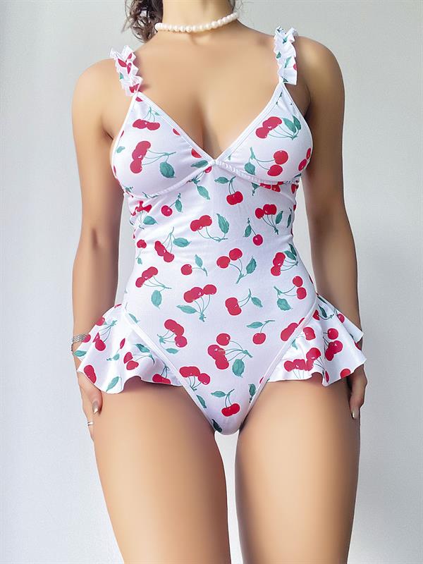 Arias Closet Vişne Desenli Fantezi Body - Görsel 6